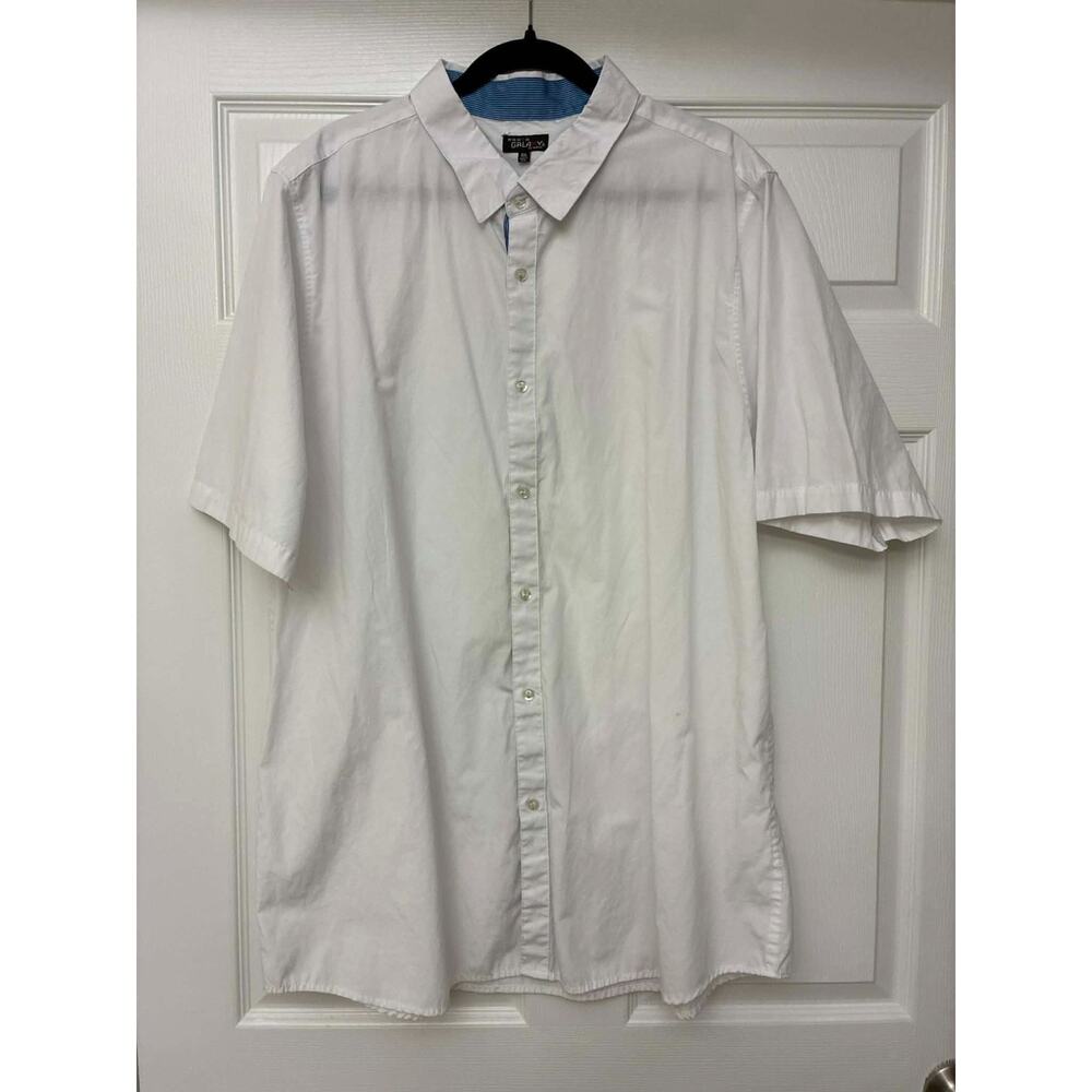 Galaxy by Harvic Men's 4XL White Short Sleeve Button Down Shirt Big Tall